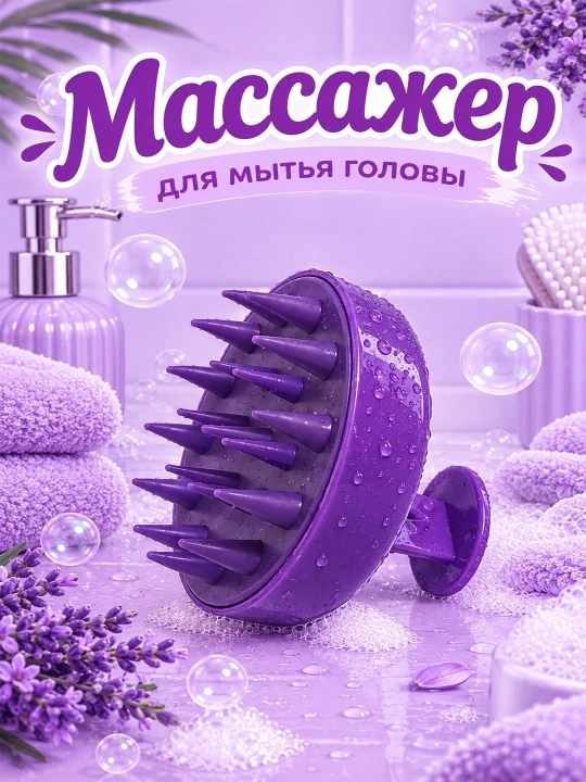 Массажная щетка, расческа для мытья волос, для кожи головы и тела - 