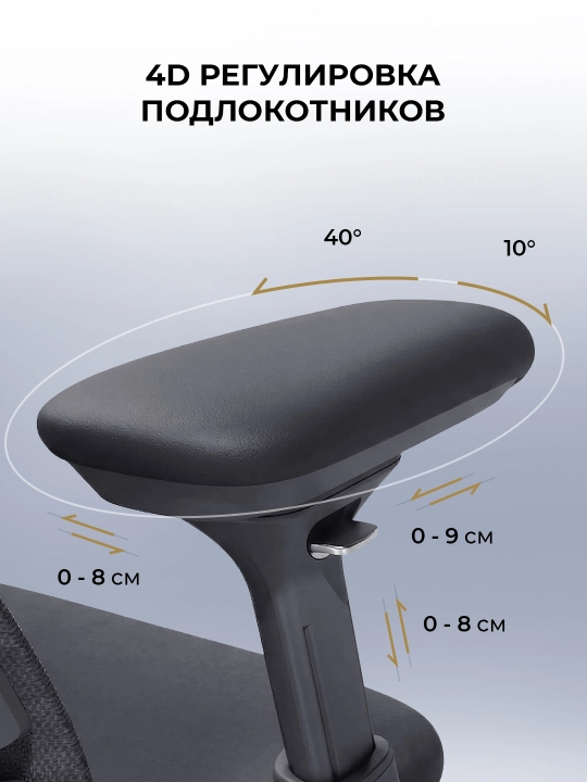 Офисное кресло эргономичное LiberNovo Omni Gen / массаж спины / 4D-подлокотник