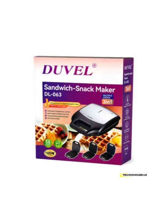 Vafli pishirgich, olinadigan shaklli, 3 tasi 1 ta, Duvel 1400 Vt
