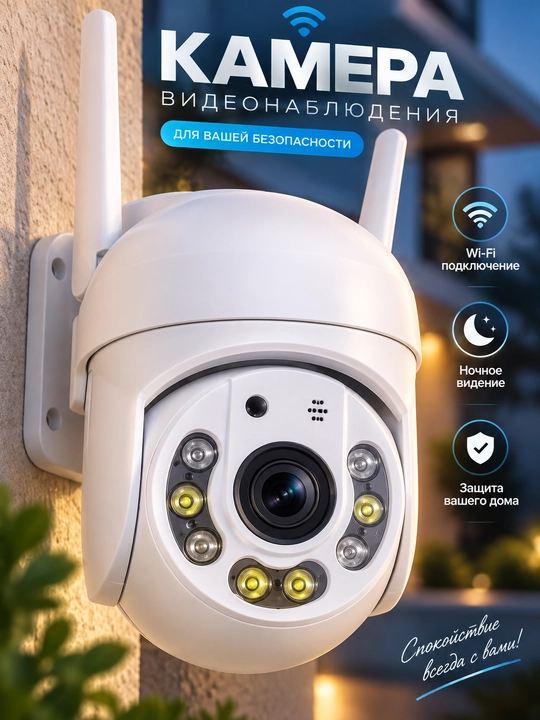 Smart Wi-Fi kamera, PTZ videokuzatuv kamerasi, Full HD tashqi kamera - 