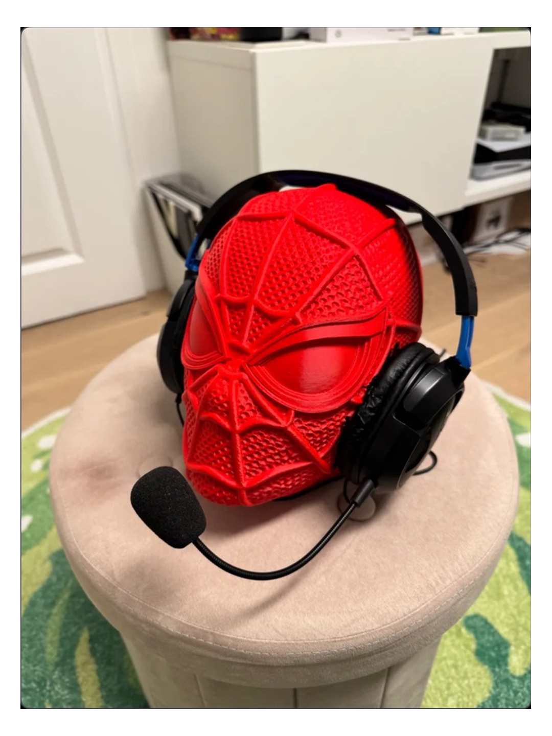 Superqahramon niqobi shaklidagi quloqchin ushlagichi, qizil, 3D print - 
