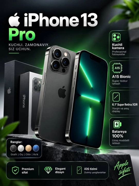 Apple iPhone 13 Pro 256GB SIM + eSIM, UZIMEI зарегистрирован - 