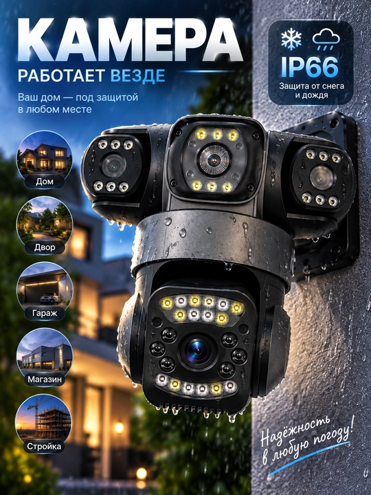 Smart Wi-Fi kamera, PTZ videokuzatuv kamerasi, Full HD tashqi kamera
