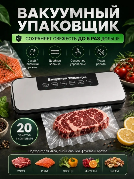 Vkuumator oziq-ovqatlar uchun, vakuumli qadoqlash mashinasi - 