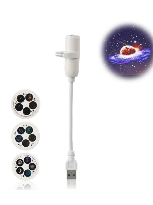 Bolalar uchun LED proyektor tungi chiroq, yulduzli osmon va koinot, USB chiroq, 3 disk