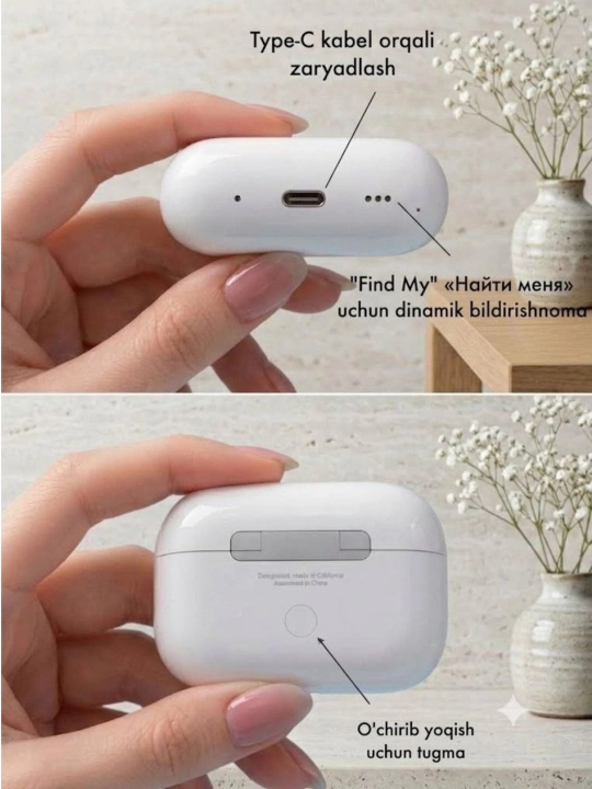 Simsiz quloqchinlar Pods Pro 2, sensorli, iPhone va Andoroid uchun naushnik