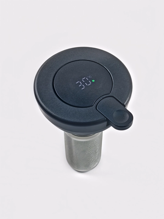 Choy va qahva uchun zanglamaydigan po‘latdan yasalgan termos-choynak, kolba va haroratni nazorat qilish funksiyasi bilan