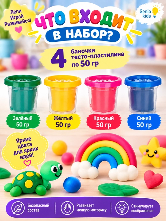 Наборы для детского творчества "Тесто-пластилин", DREAM MAKERS