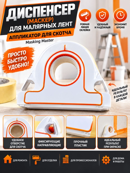 Malyar lentasi uchun dispenser masker, malyar lentasini yopishtirish moslamasi - 