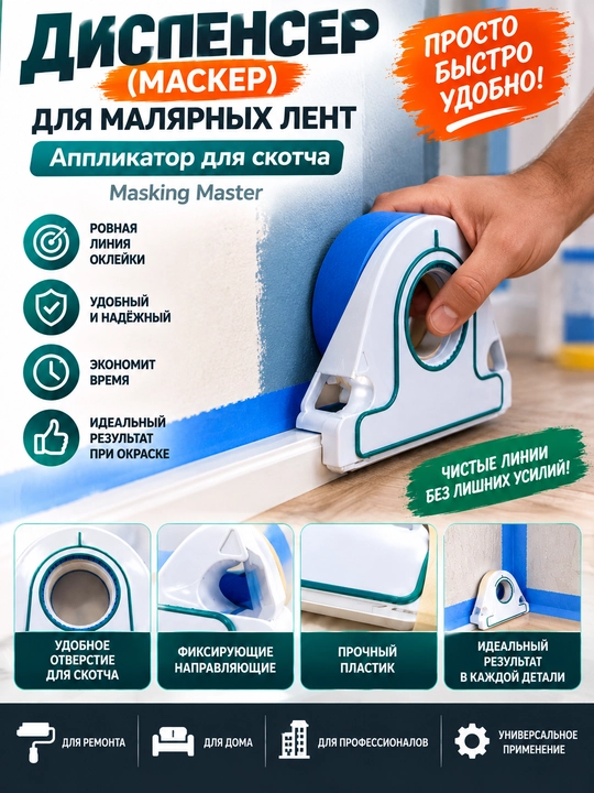 Диспенсер маскер для малярных лент, аппликатор для скотча Masking Master