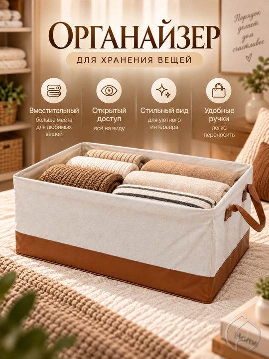 Органайзер для хранения одежды и белья, короб для шкафа, 47 × 29 × 19 см db-140-79