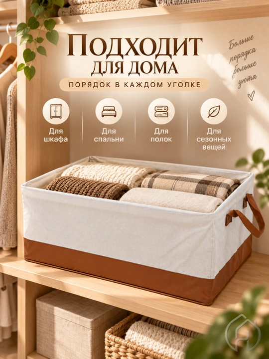 Органайзер для хранения одежды и белья, короб для шкафа, 47 × 29 × 19 см db-140-79