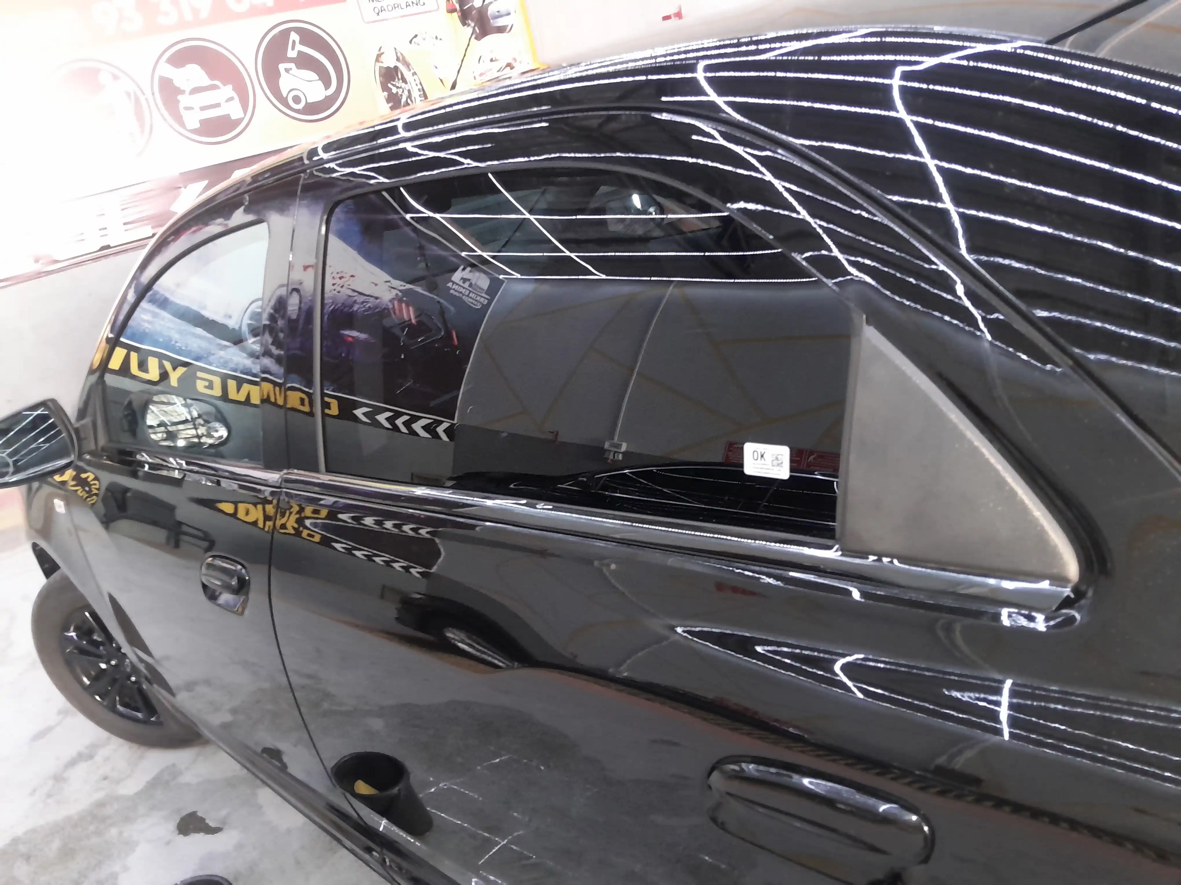 Накладки на оконные молдинги Chevrolet Cobalt Black Piano, чёрный глянец, комплект 4 шт