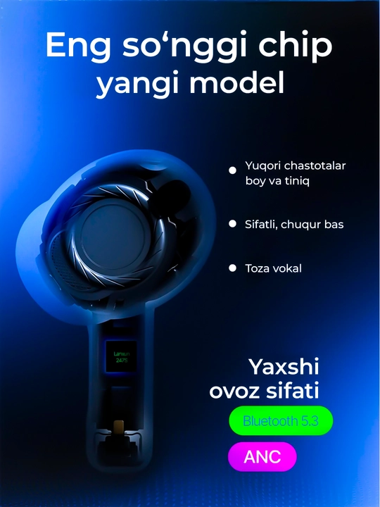 Pods Pro 3 ANC, Bluetooth quloqchinlari, simsiz naushnik, simsiz quloqchin, bluts naushnik