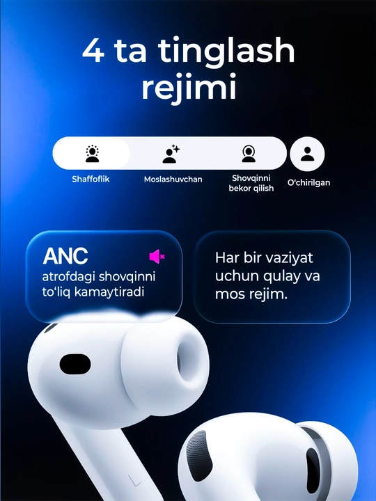 Pods Pro 3 ANC, Bluetooth quloqchinlari, simsiz naushnik, simsiz quloqchin, bluts naushnik