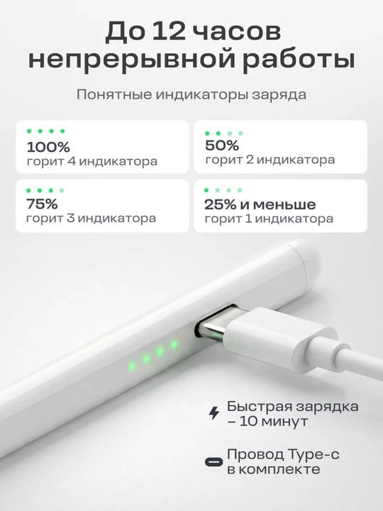 Planshet va telefon uchun universal faol stilus, Type-C, iPhone, iPad, Android, IOS