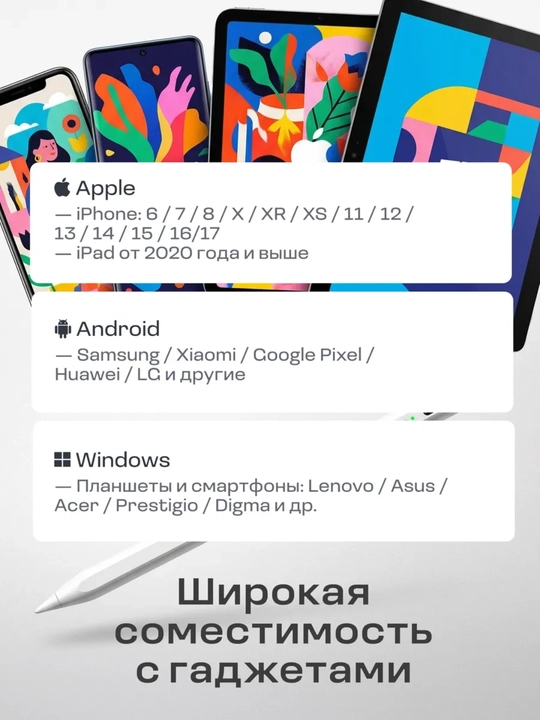 Planshet va telefon uchun universal faol stilus, Type-C, iPhone, iPad, Android, IOS