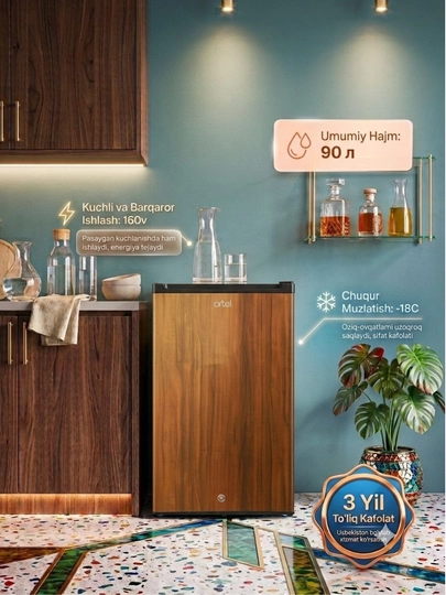 Sovutgich Artel ART-HS117RN, oq, kul rang, jigar rang, 90 litr - 