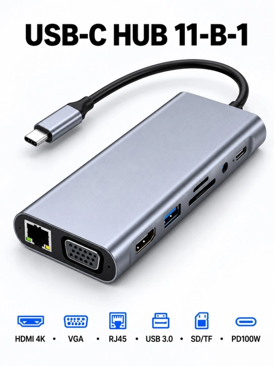 USB HUB 3.0 Type A+C 4 portli, USB hub adapteri - 
