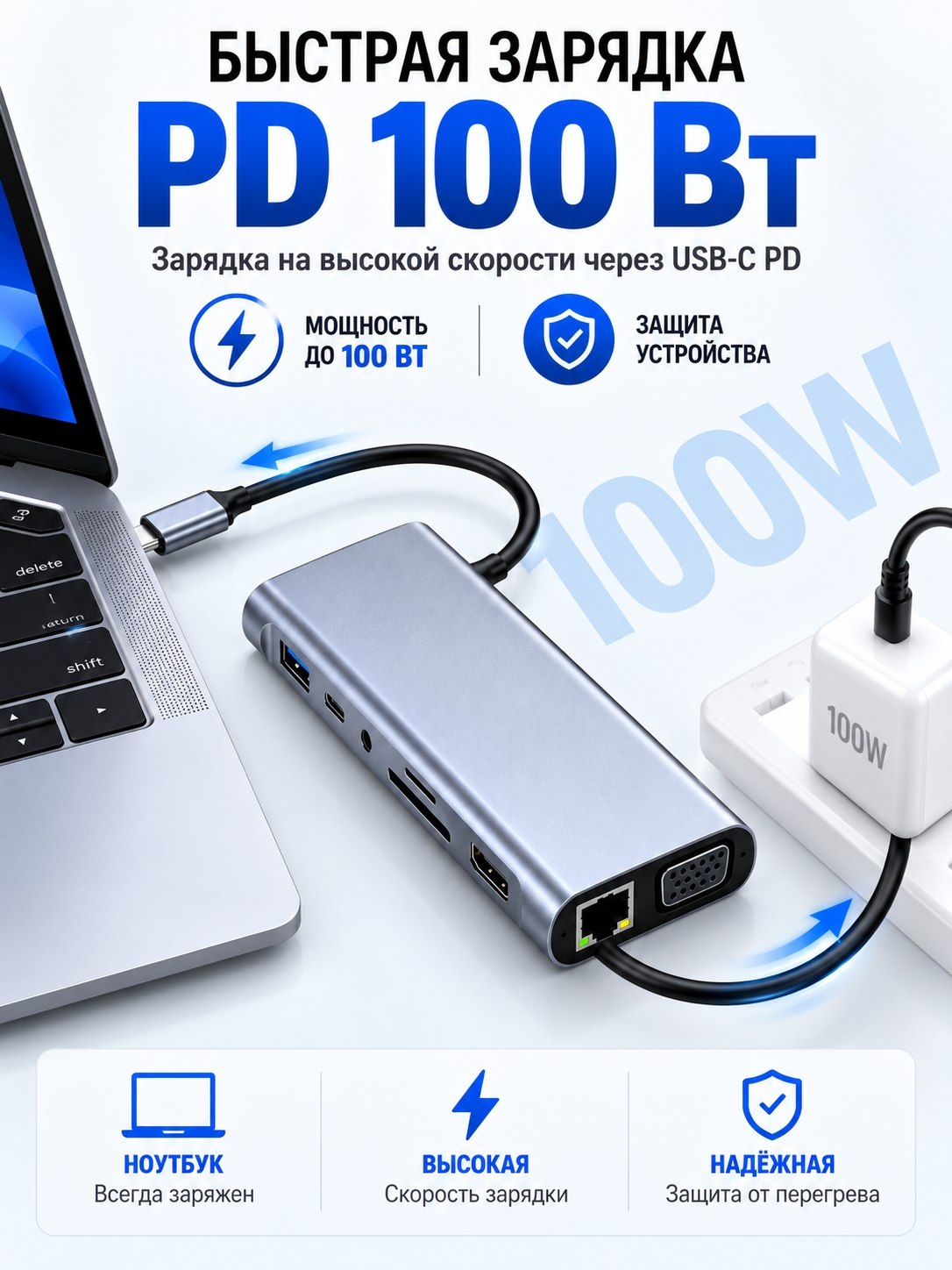 USB HUB 3.0 Type A+C 4 portli, USB hub adapteri