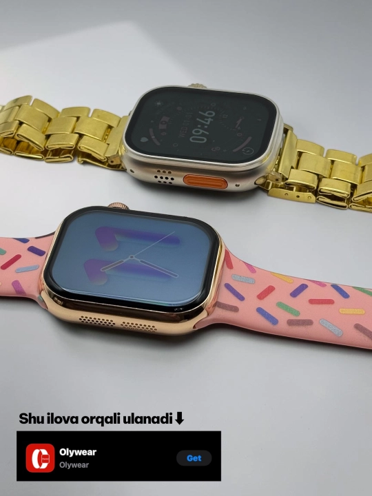 Aqlli soat, 1+1, 2 ta Smart Watch 8 va 8 ultra, 11 ta kamar va g'ilof bilan