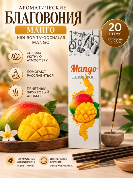 Uy uchun xushbo‘y tayoqchalar aromatli tayoqchalar 20 dona - 