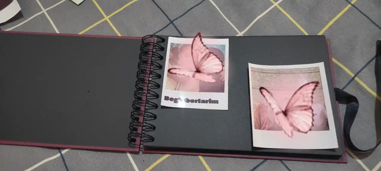 Bolalar, oila, to'y uchun fotoalbom, rasmlar uchun albom, sketchbuk, qora varaqlar bilan