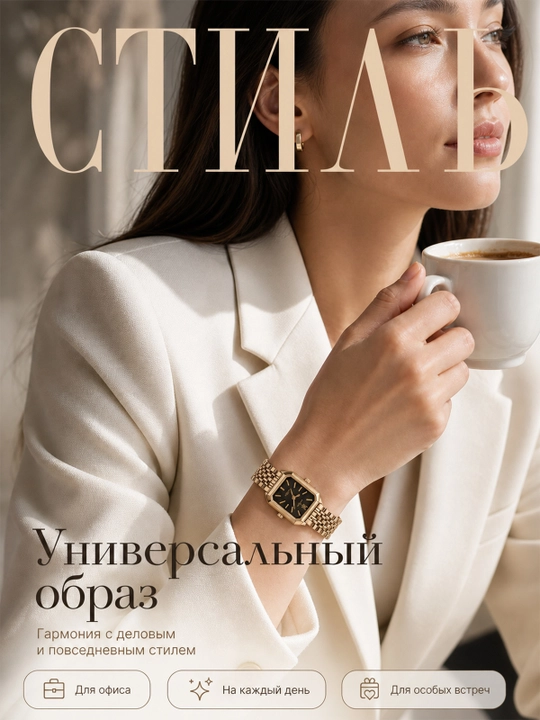 Стильные женские часы, металлический браслет, кварцевый механизм