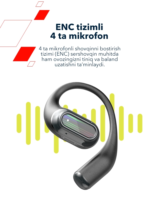 Canyon OnFlow 12 simsiz ochiq quloqliklari, Bluetooth 5.4, 4 ENC
