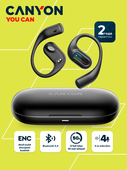 Canyon OnFlow 12 simsiz ochiq quloqliklari, Bluetooth 5.4, 4 ENC - 