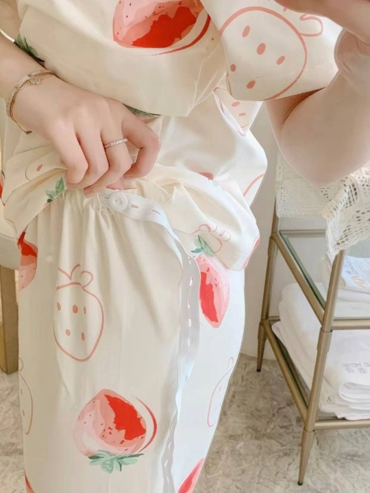 Пижама для беременных и кормящих мам, для роддома, пижама тройка, халат туника штаны