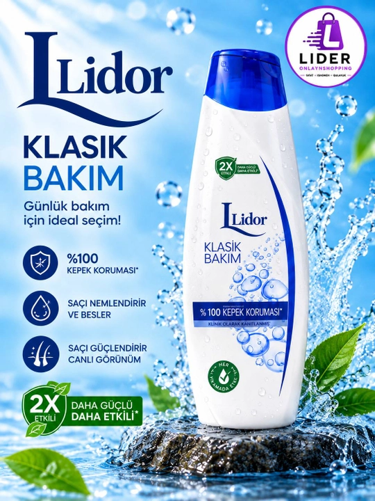 Шампунь Lidor 4 вида, Классик, Ментол, Лимон, 2 в 1, уход за волосами