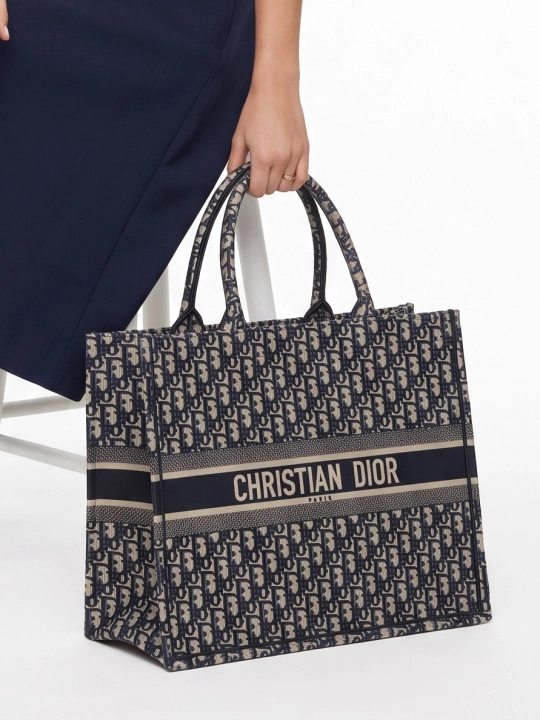 Ayollar uchun sumka shopper, Christian Dior uslubida, har kunlik mos