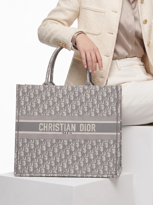 Ayollar uchun sumka shopper, Christian Dior uslubida, har kunlik mos