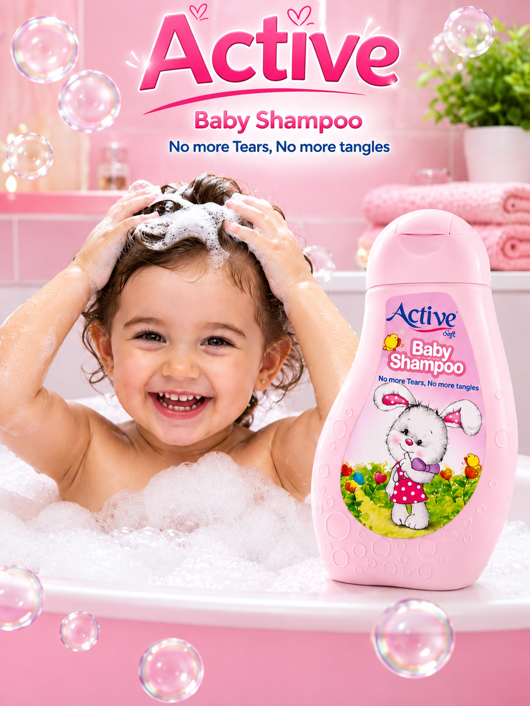Active Soft Baby Shampoo – Bolalar uchun ko‘zni achishtirmaydigan, xavfsiz va yumshoq - 
