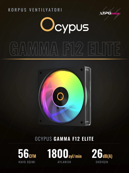 Вентилятор для корпуса Ocypus Gamma F12 Elite ARGB 120 мм
