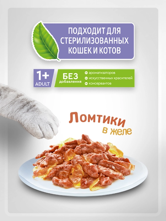 Royal Food mushuklar uchun nam yem tovuq jelida 75 gr 28 dona