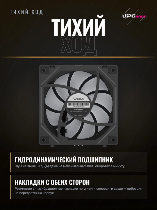 Korpus uchun ventilyatorlar to'plami Ocypus Gamma F12 UNI ARGB 120 mm
