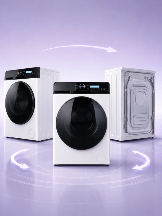 AIWA avtomat kir yuvish mashinasi, 6 kg, frontal yuklash, oq rang, displeyli - 