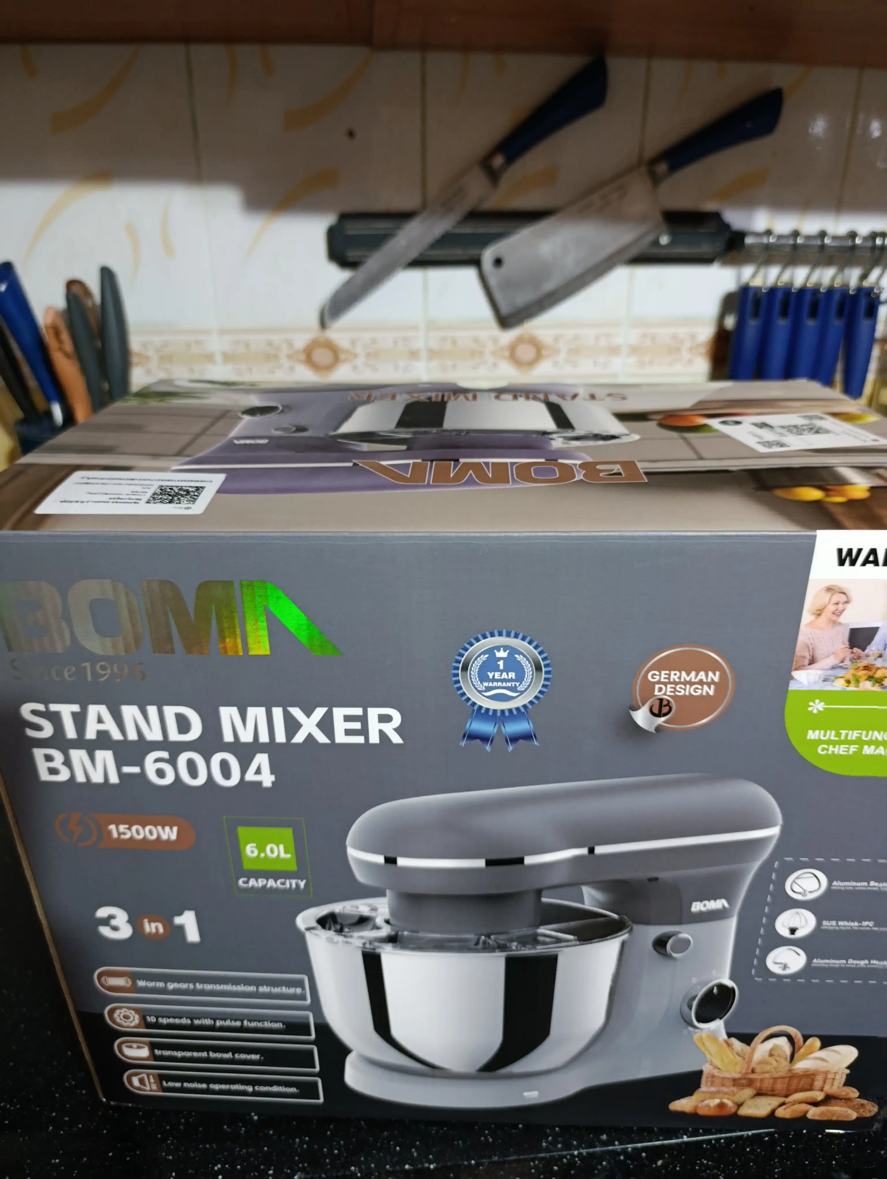 Planetar mikser BOMA BM-6004, 6 litr, 1500 Vt (Oshxona kombayni)
