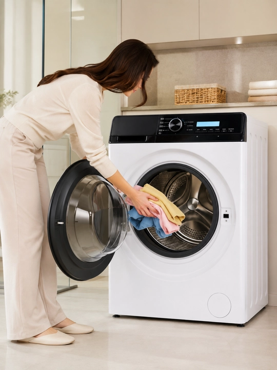 AIWA avtomat kir yuvish mashinasi, 6 kg, frontal yuklash, oq rang, displeyli