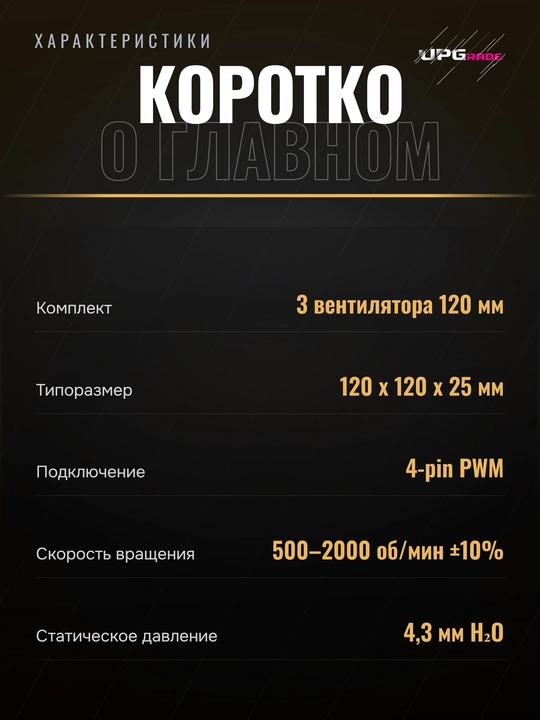 Комплект вентиляторов для корпуса Ocypus Delta F12 ARGB 120 мм 3in1