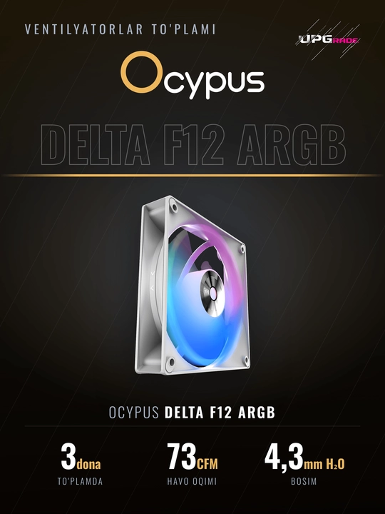 Комплект вентиляторов для корпуса Ocypus Delta F12 ARGB 120 мм 3in1