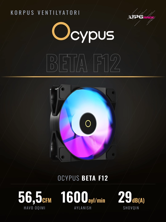 Korpus uchun ventilyator Ocypus Beta F12 ARGB 120 mm