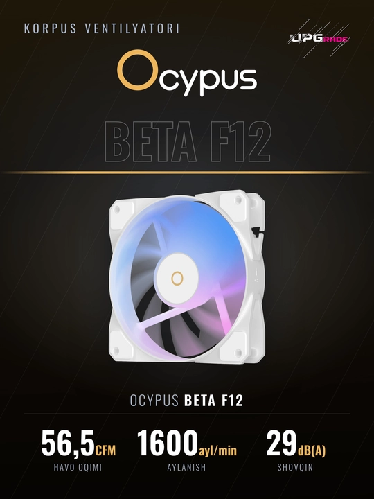 Korpus uchun ventilyator Ocypus Beta F12 ARGB 120 mm
