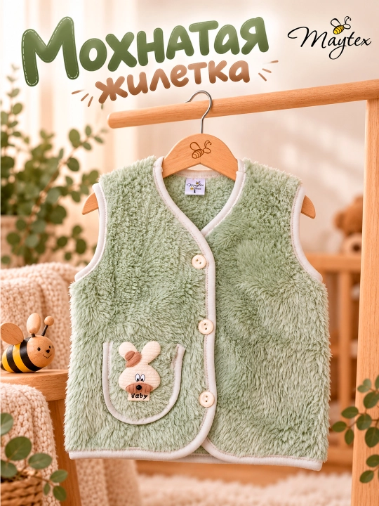 Жилетка мохнатая MAYTEX, детская - 