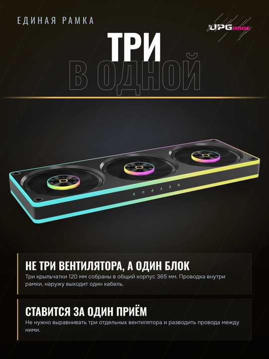 Korpus uchun ventilyator bloki Ocypus Sigma F36 ARGB 360 mm