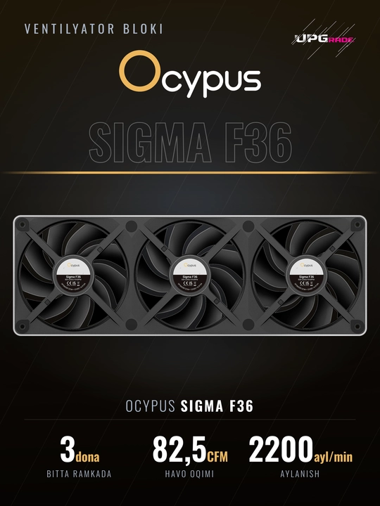 Korpus uchun ventilyator bloki Ocypus Sigma F36 ARGB 360 mm