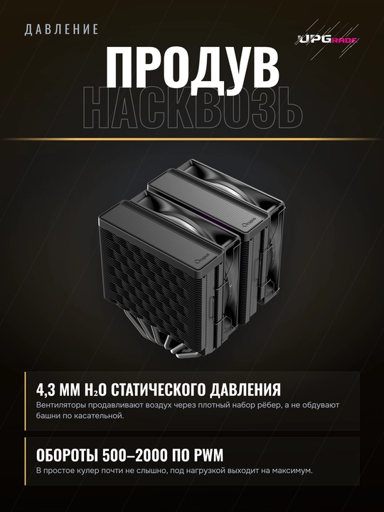 Кулер для процессора Ocypus Delta A62 ARGB двухбашенный