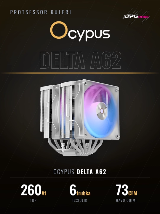 Protsessor uchun kuler Ocypus Delta A62 ARGB ikki minorali